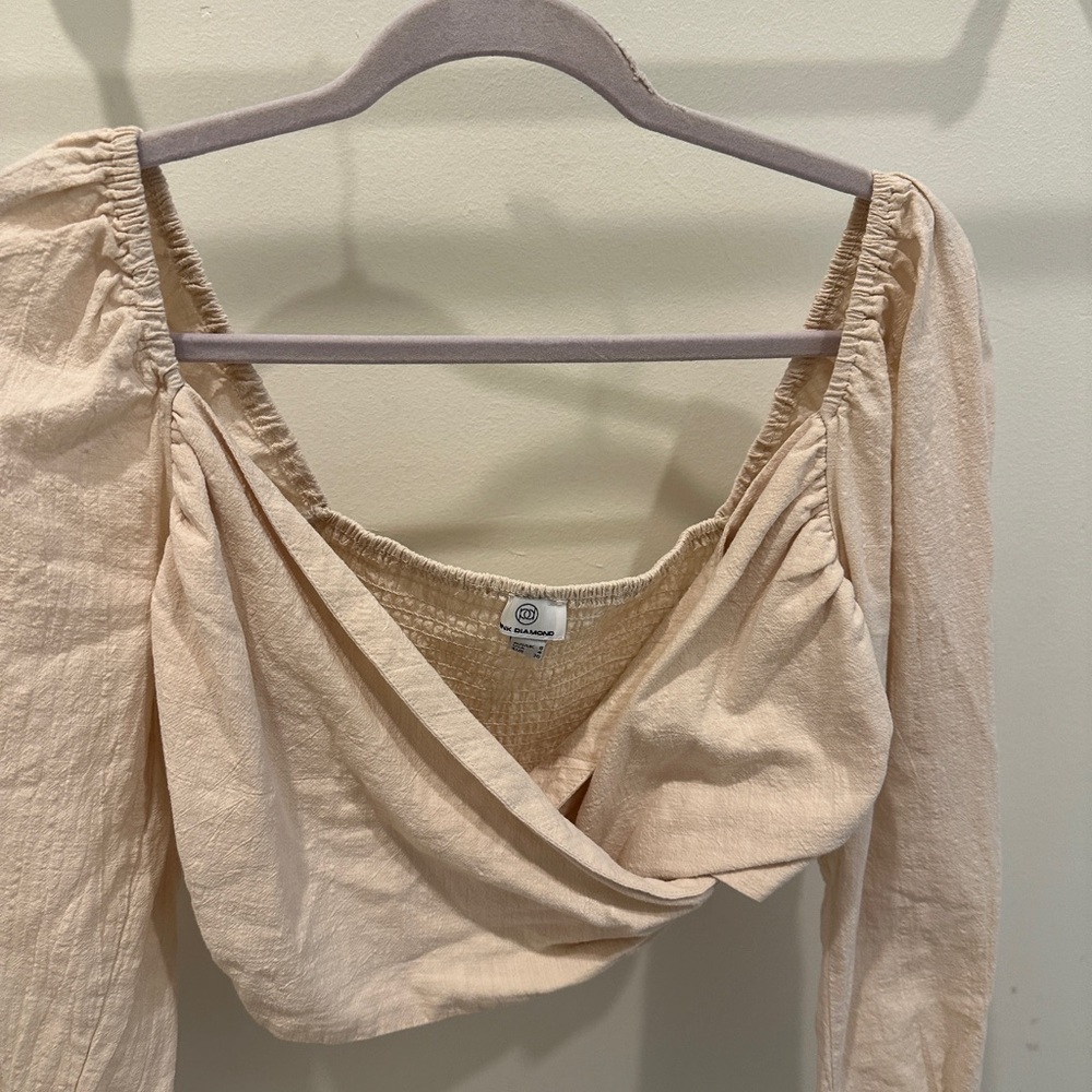 Cream Women's wrap crop Top